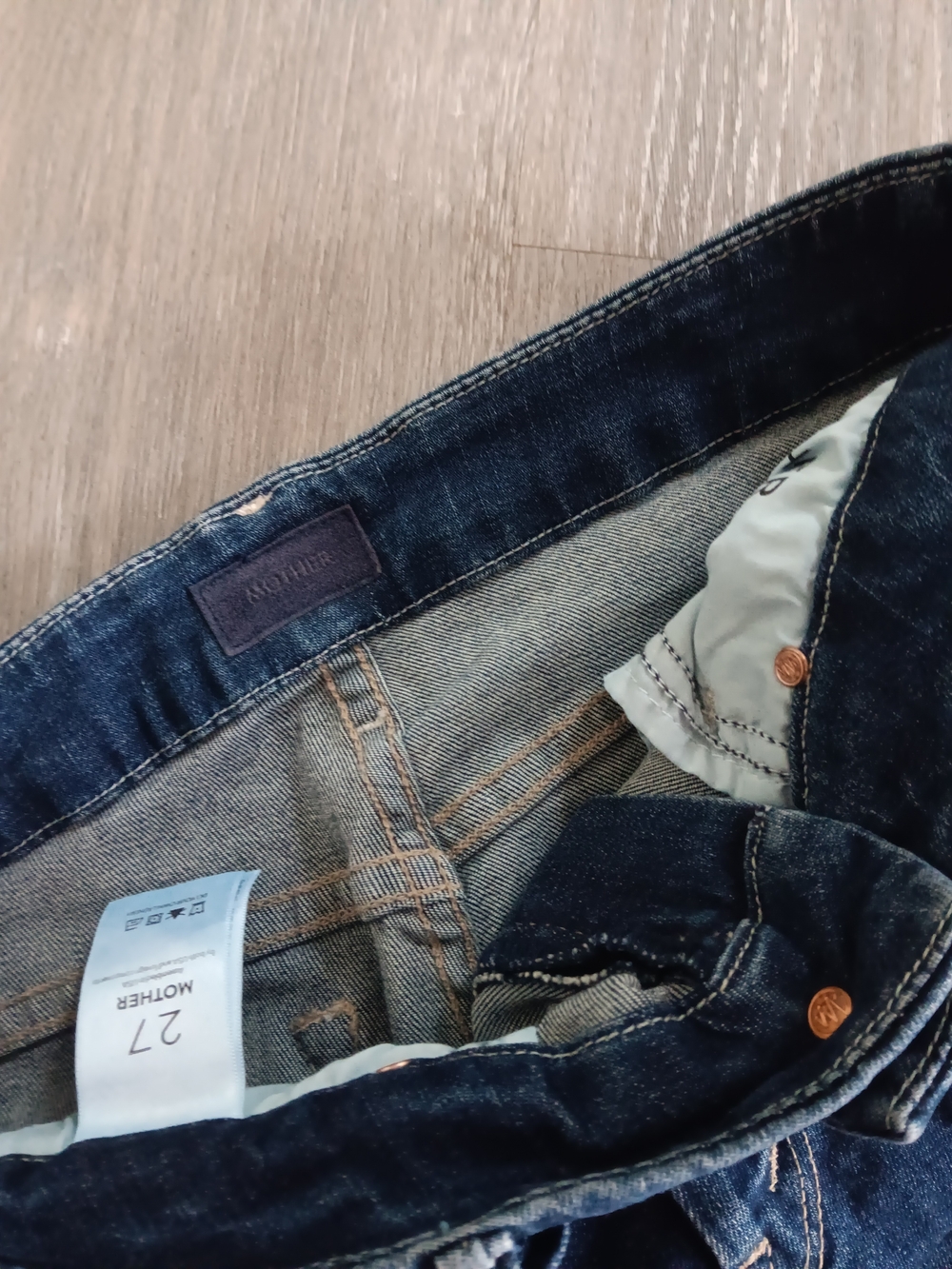Mother Jeans The Looker Crop On The Edge Dark Wash Blue Jean Denim Pants Size 27 - Picture 2 of 6